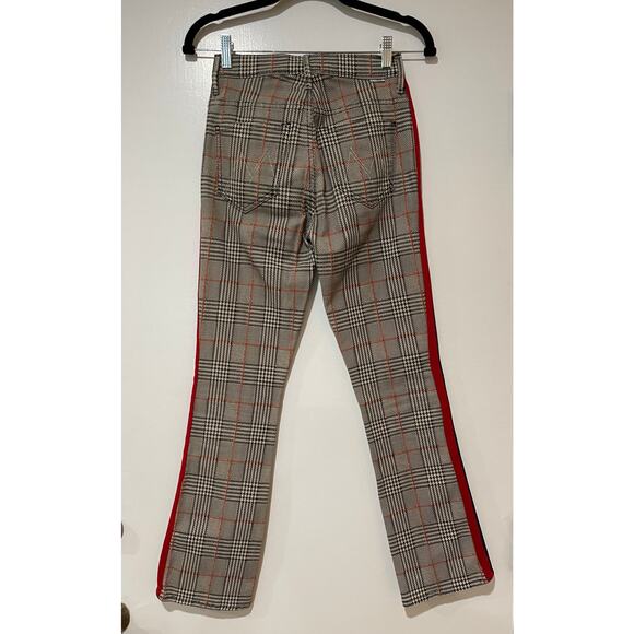 Mother Denim The Insider Ankle Plaid Orange/Black Flare Pants 28" Inseam Size 24 - Picture 8 of 15